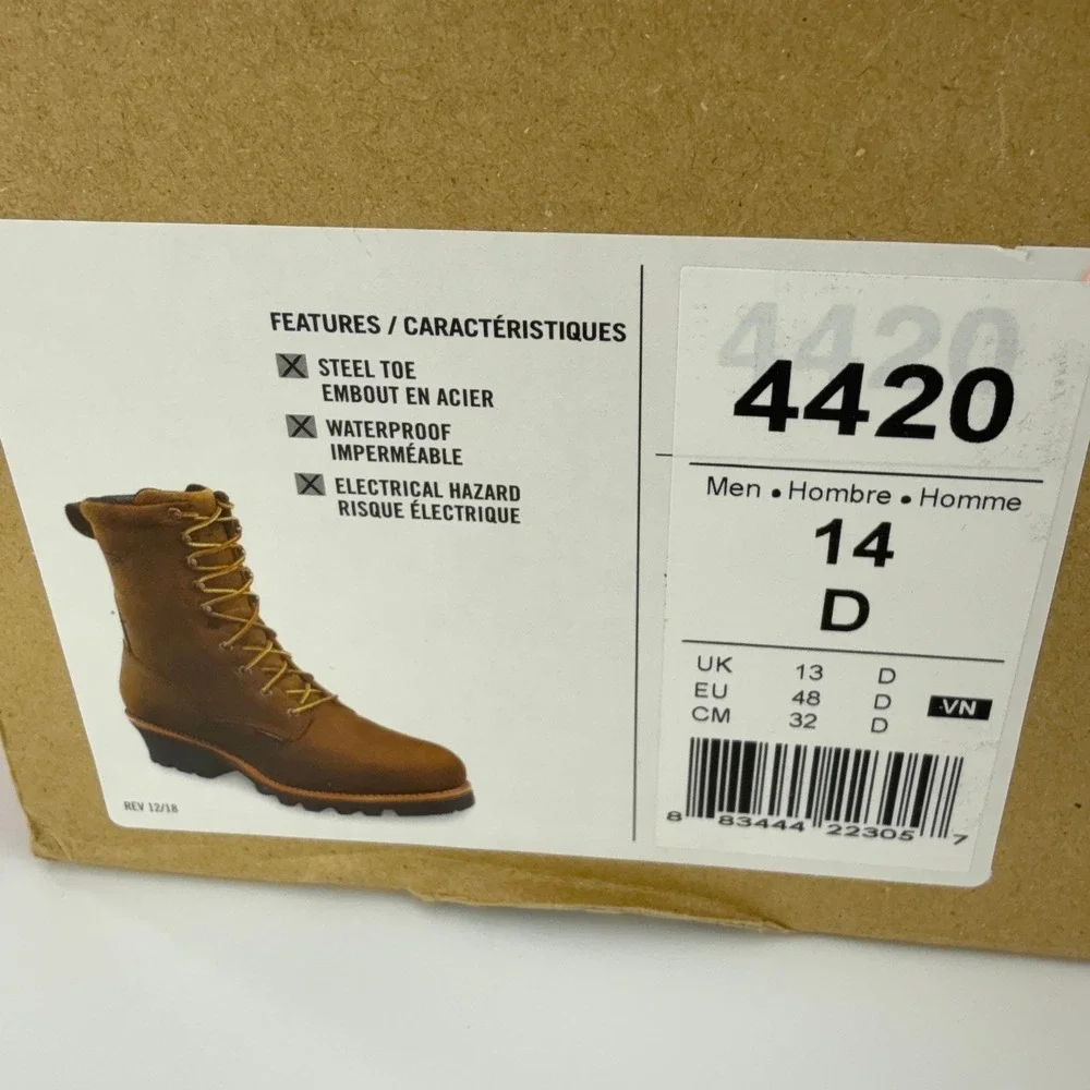 Red Wing 4420 LoggerMax Boots Mens 14D Steel Toe Waterproof Vibram NIB